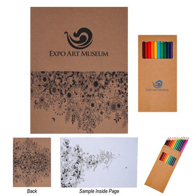 Adult Coloring Book With Colored Pencils